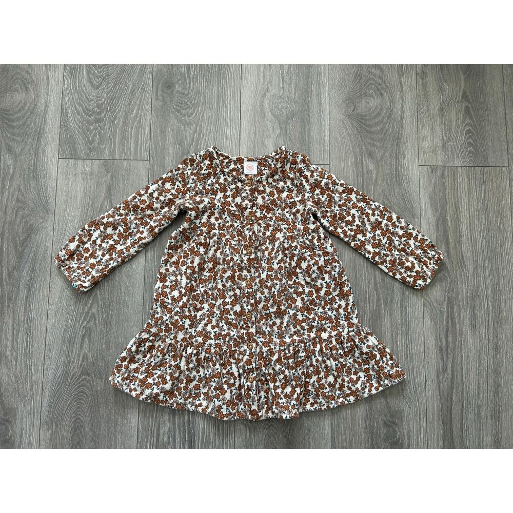 Girl’s Floral Button Down Long Sleeve Dress Size 4 Years